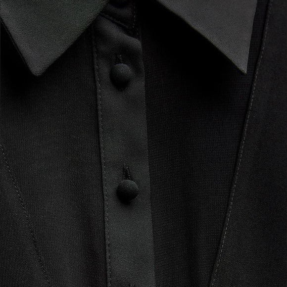 ZARA MIXED SEMI-SHEER MINI DRESS - Picture 6 of 9